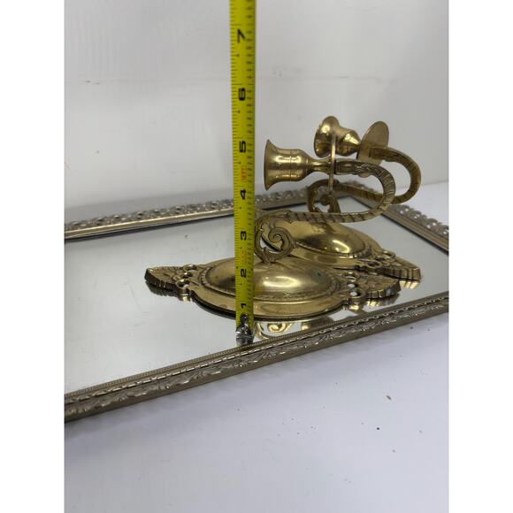 Pair of Vintage Brass Candle Wall Sconces - Gold Candlesticks for Victorian - Picture 8 of 10